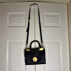 Foley & Corinna Satchel Crossbody Purse/Bag with Gold Accents